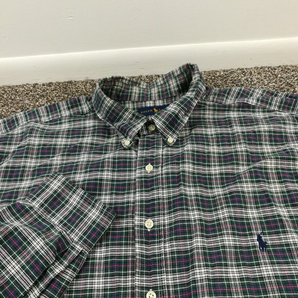 Polo Ralph Lauren Shirt Oxford Long Sleeve Button Down Tartan Plaid Mens 3XB - Picture 1 of 9
